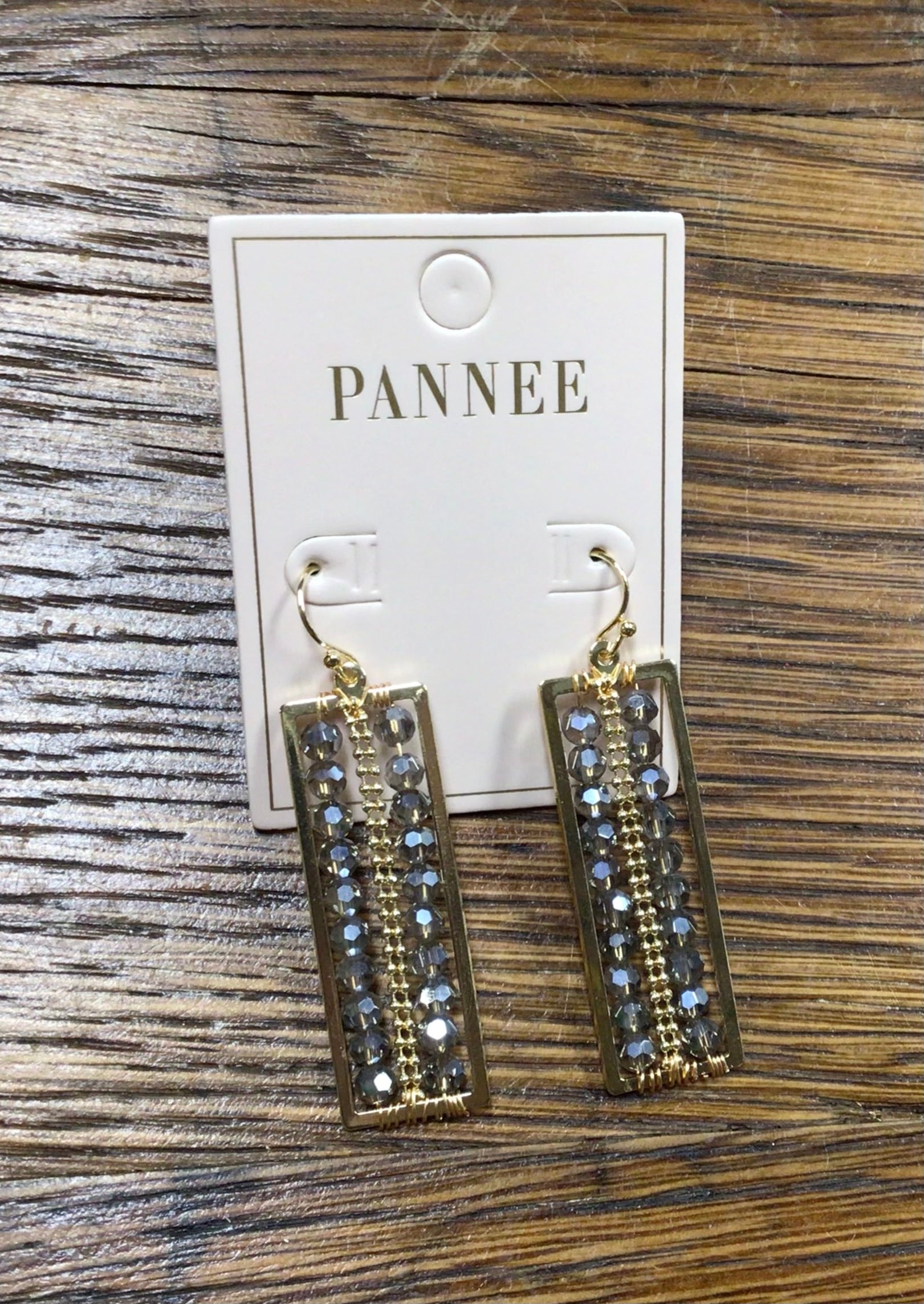 Rectangle Woven Smoke Earrings