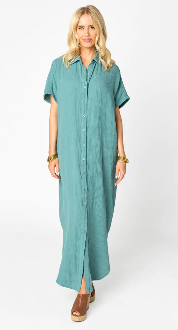 Carmen Cover Up Maxi Dress - Moss