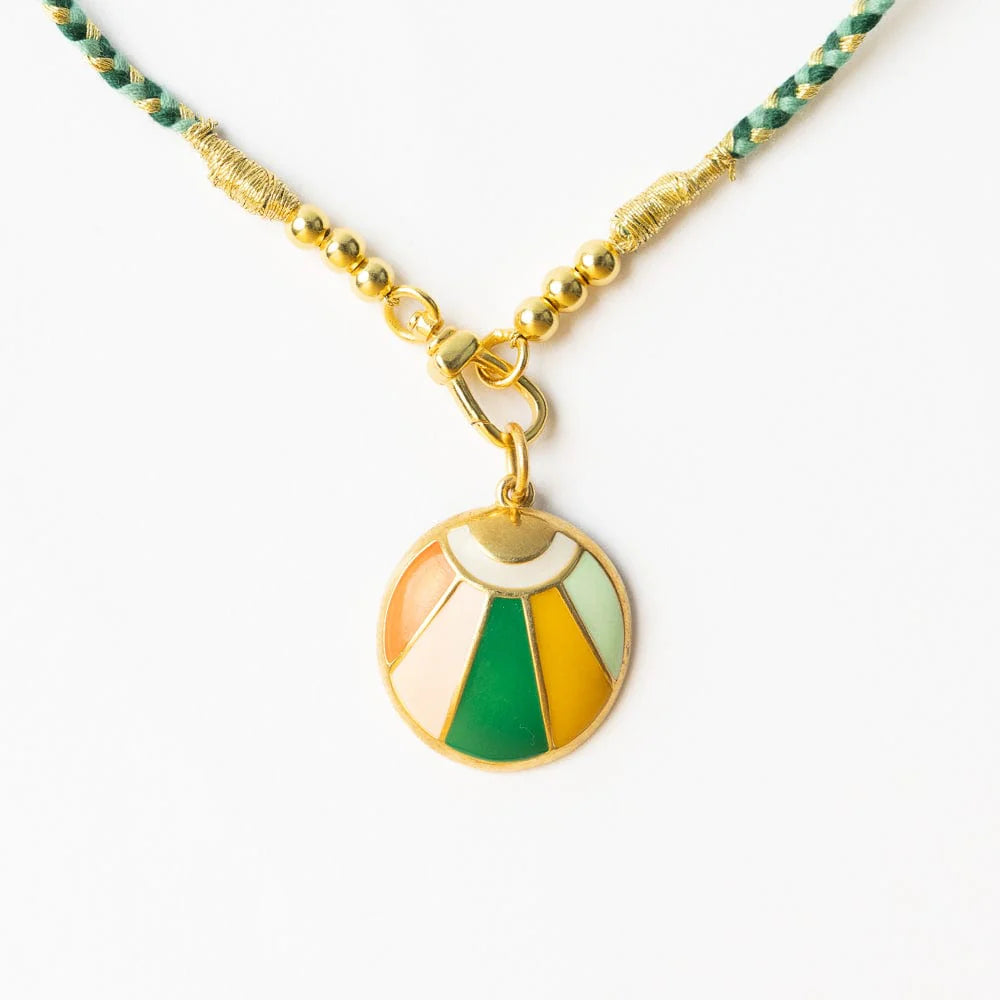 Maria Braided Necklace With Enamel Pendant