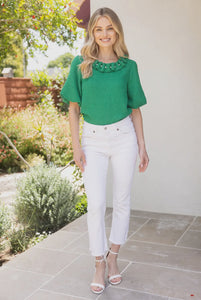 Pearled Ruffled Top
