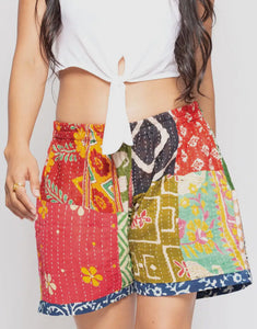 Cotton Kantha Shorts
