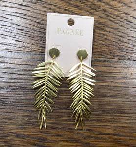 Gold Leaf Drop Earrings