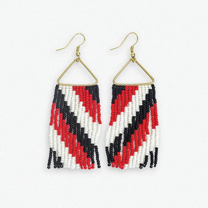 Whitney Striped Beaded Fringe Earrings