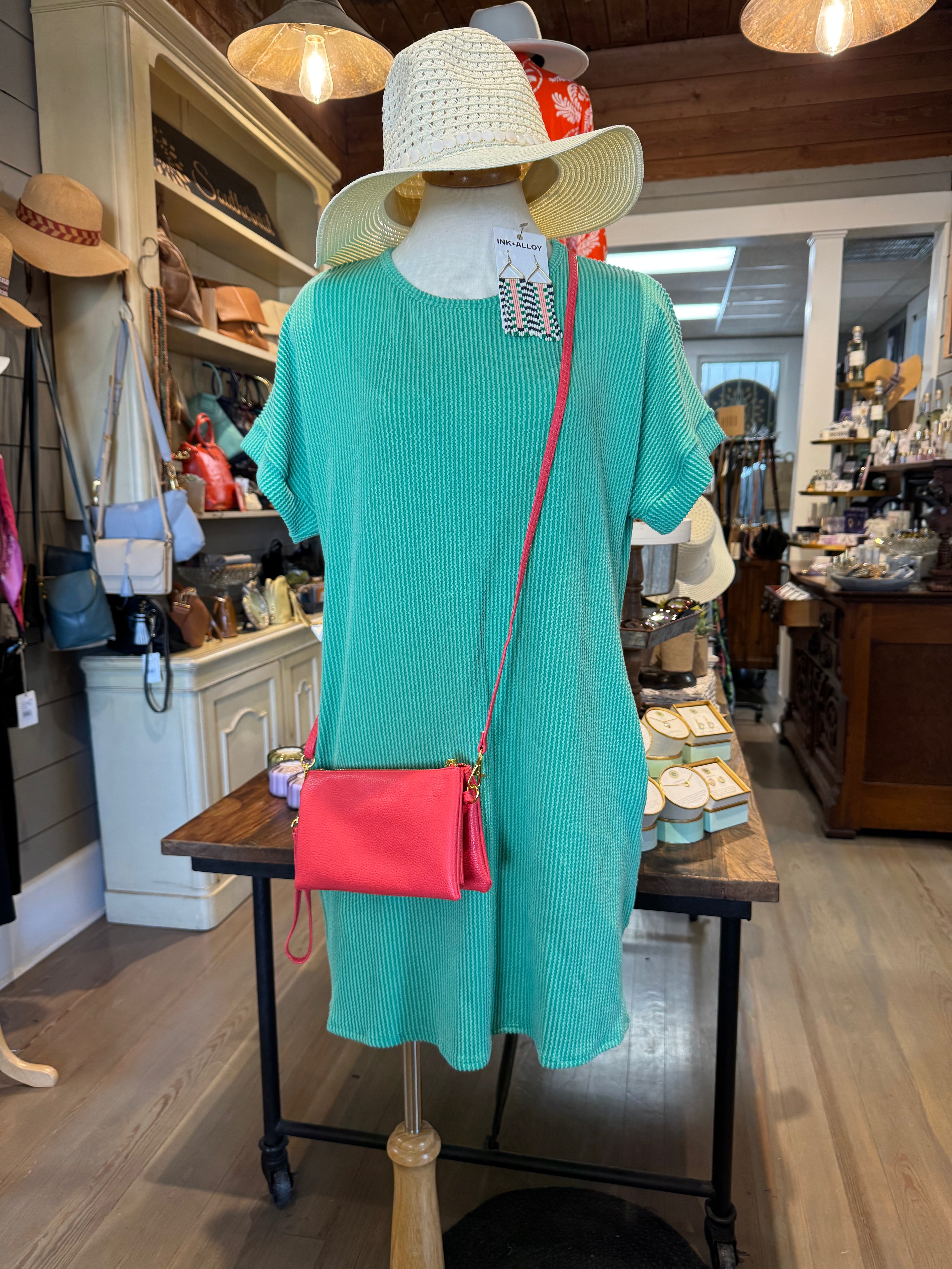 Ribbed Knit T-Shirt Dress