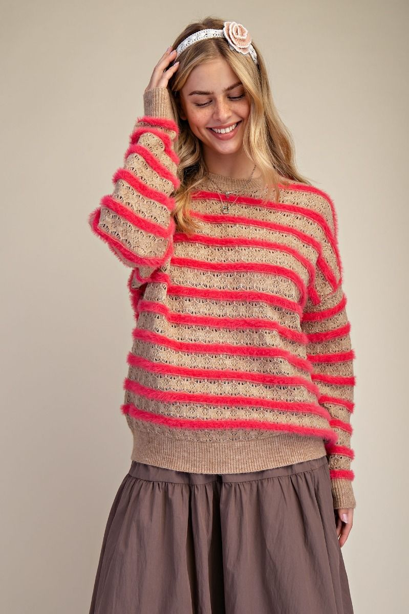 Stripe Pattern Knitted Sweater