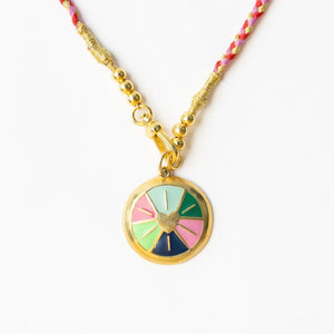 Maria Braided Necklace With Enamel Pendant