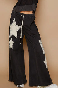 Star Patched Adjustable Pants