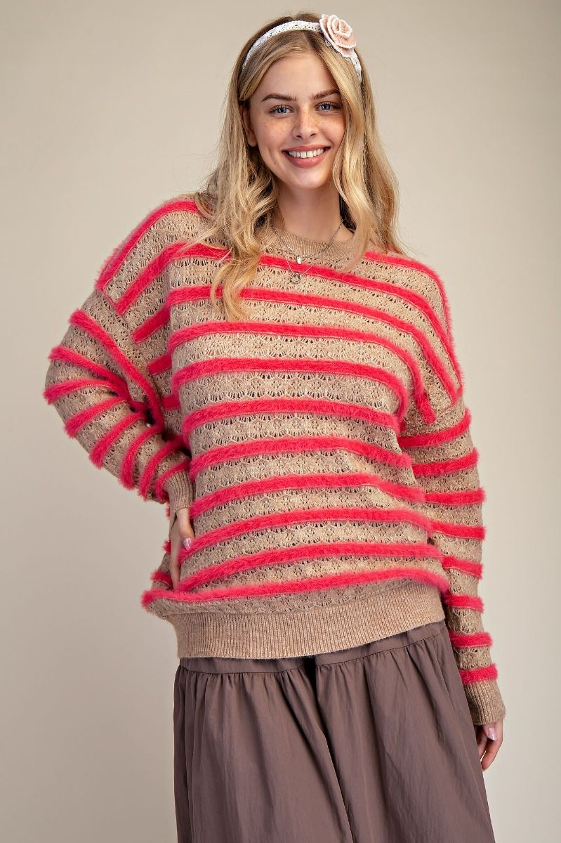 Stripe Pattern Knitted Sweater