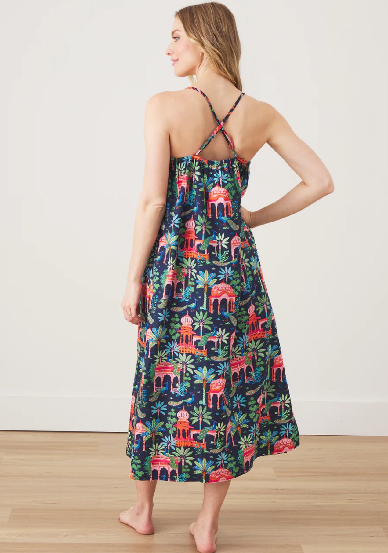 Midi Cami Peacock Palace Dress