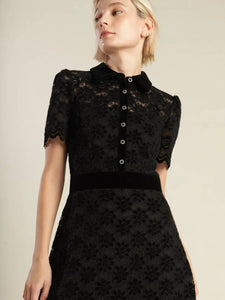 A Woven Lace Midi Dress