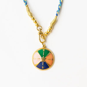 Maria Braided Necklace With Enamel Pendant