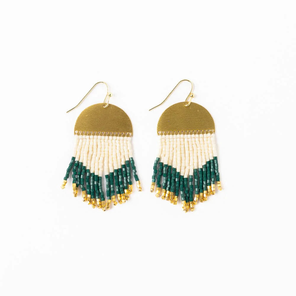 Claudia Short Beaded Fringe Earrings
