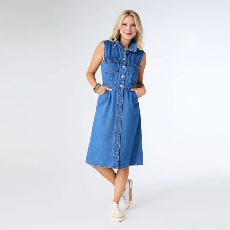 Sleeveless Denim Dress