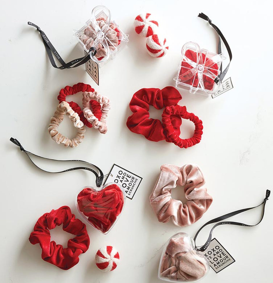 Large Heart Ornament Scrunchie - Red