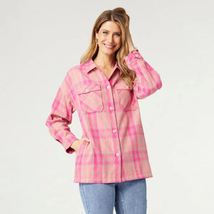 Prima Plaid Flannel Top