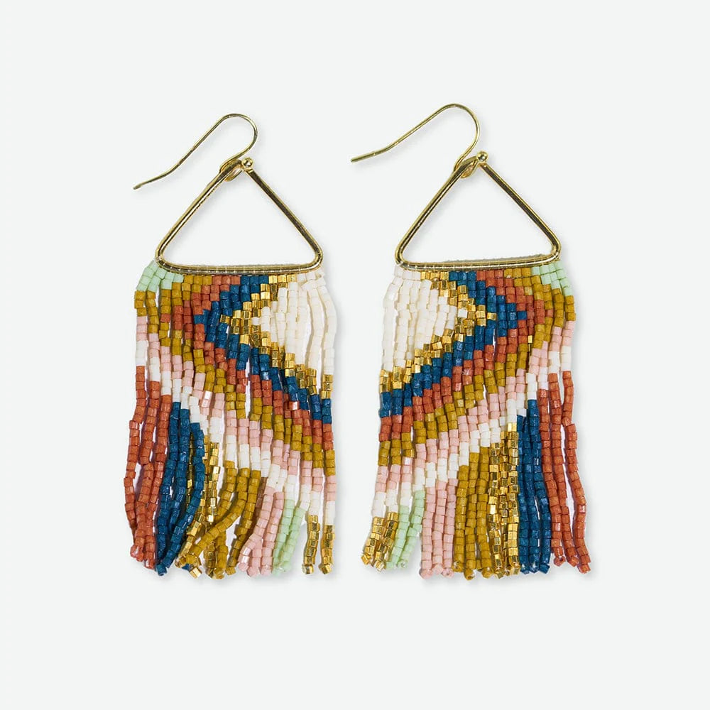 Paige Beaded Fringe Earrings Desert