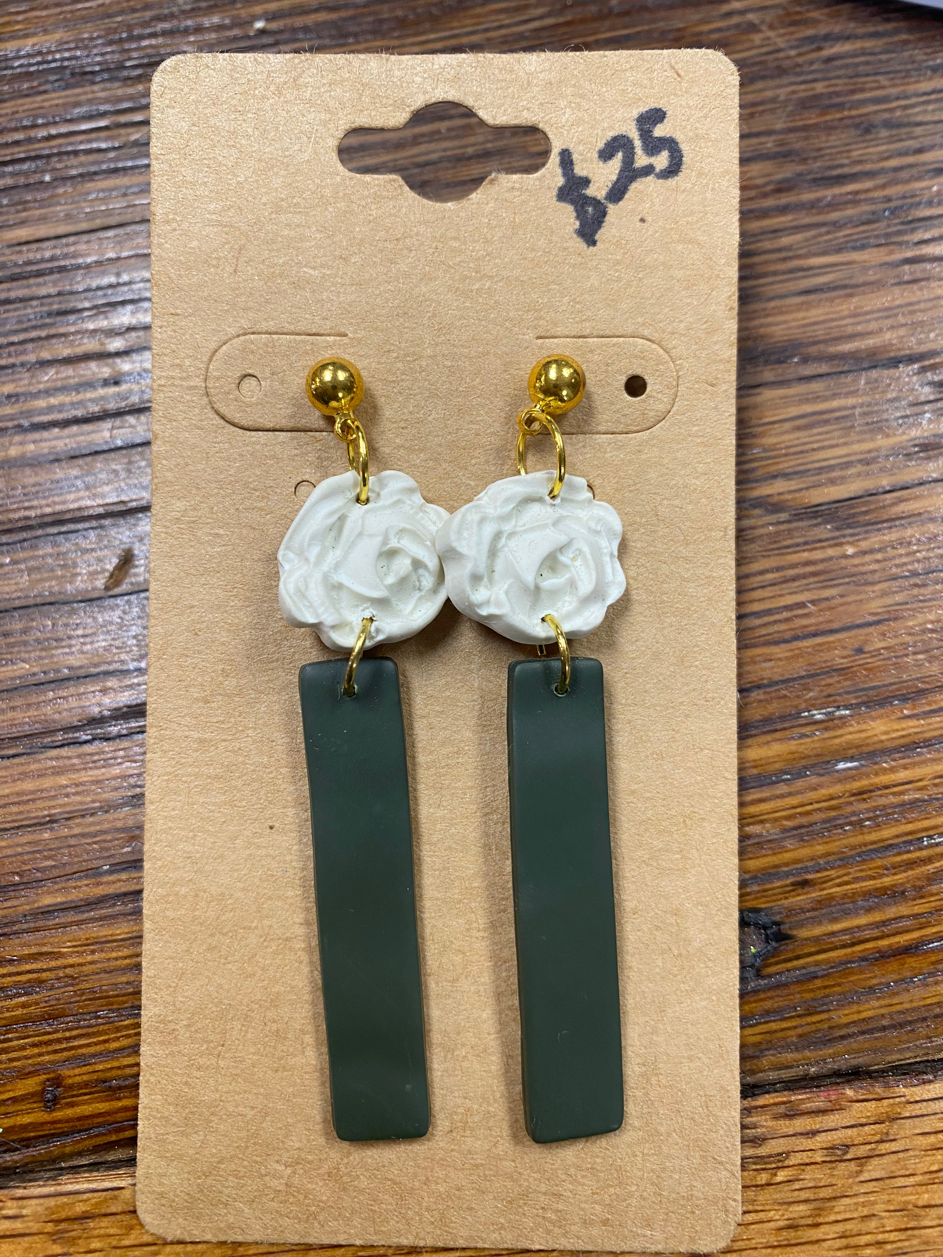 Rose bar earrings