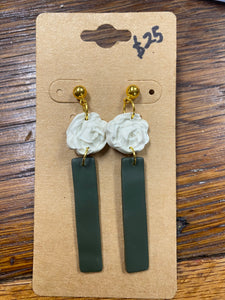 Rose bar earrings