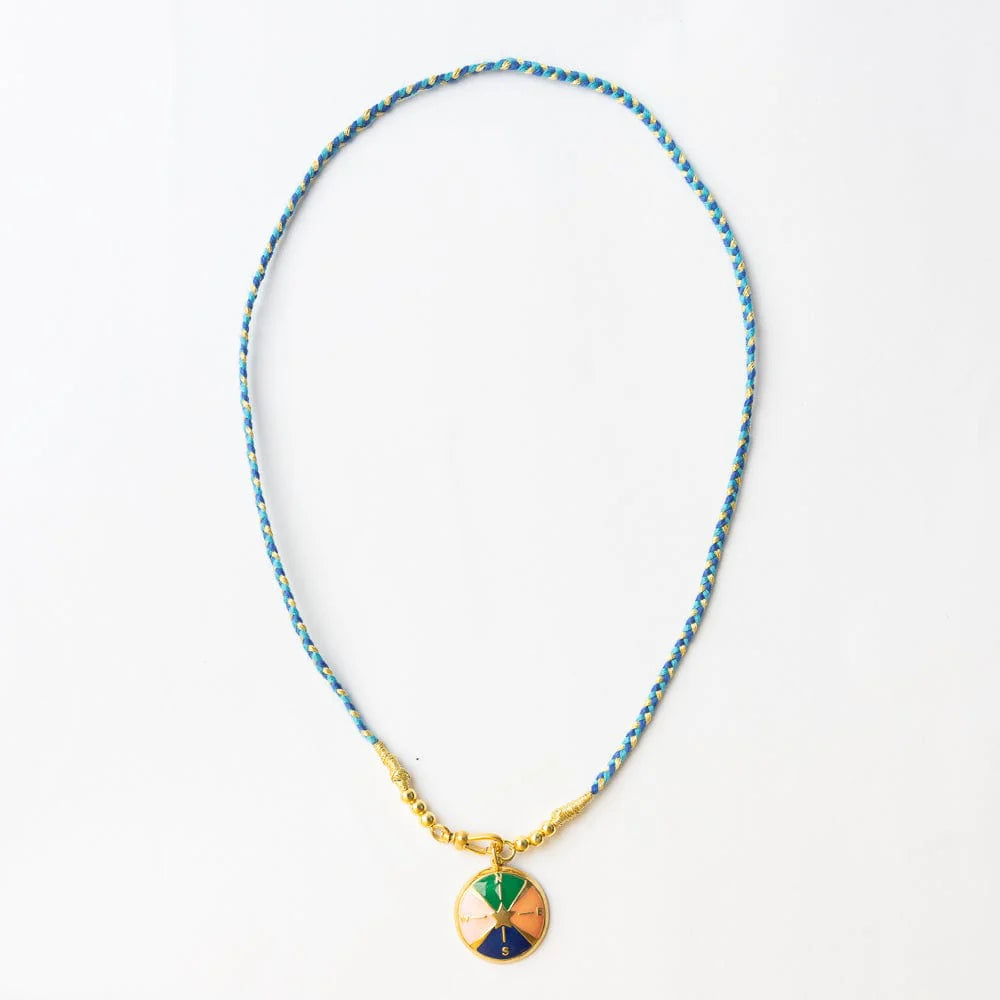 Maria Braided Necklace With Enamel Pendant