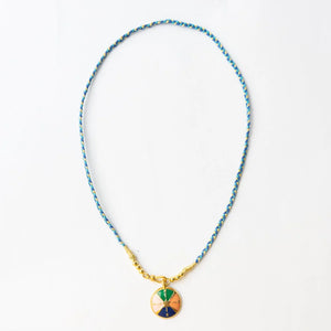 Maria Braided Necklace With Enamel Pendant