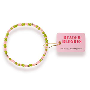 Pink and Lime beaded bracelet