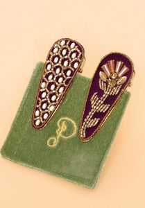 Embroidered Hair Clips