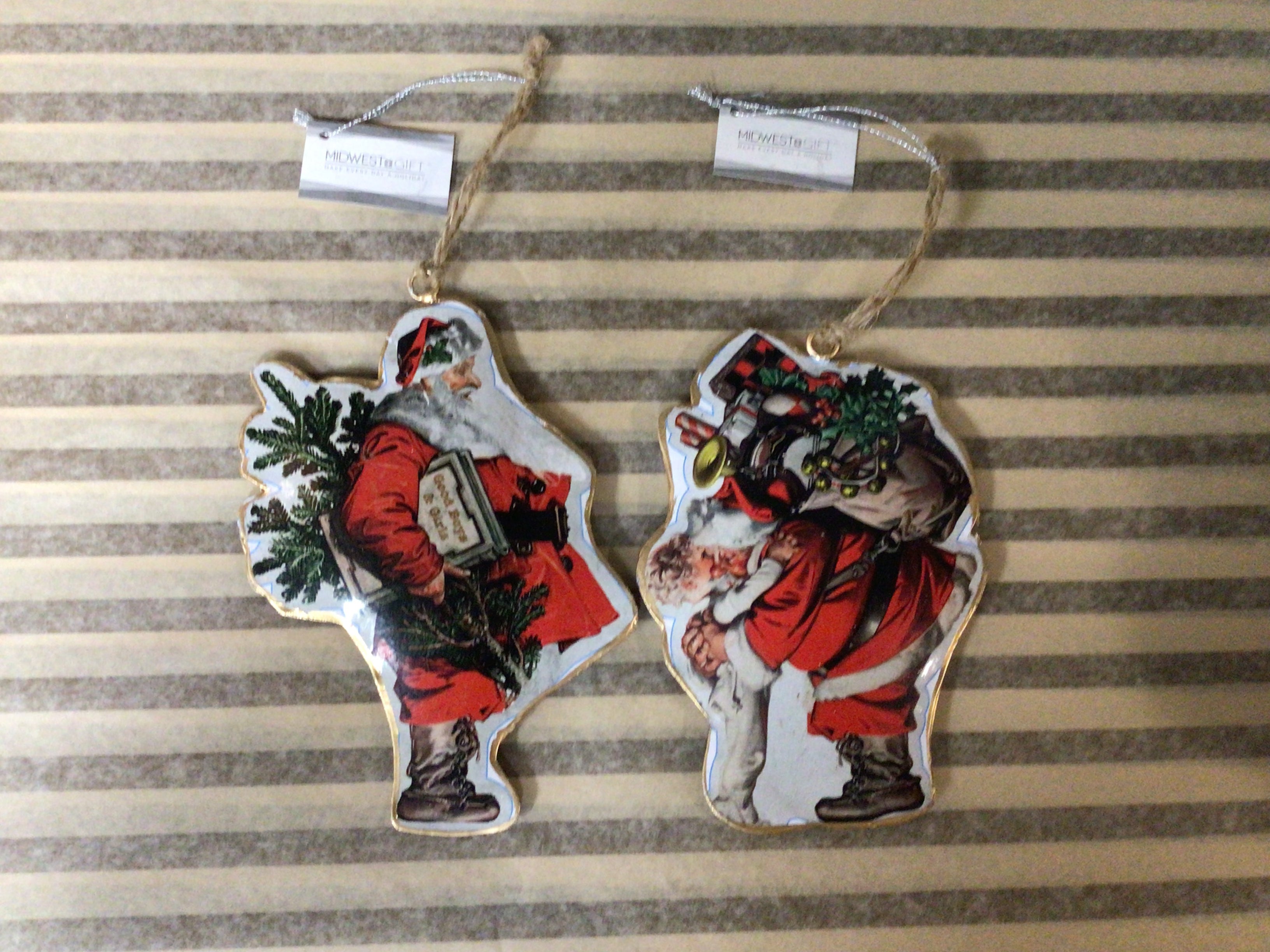 Vintage Santa ornaments