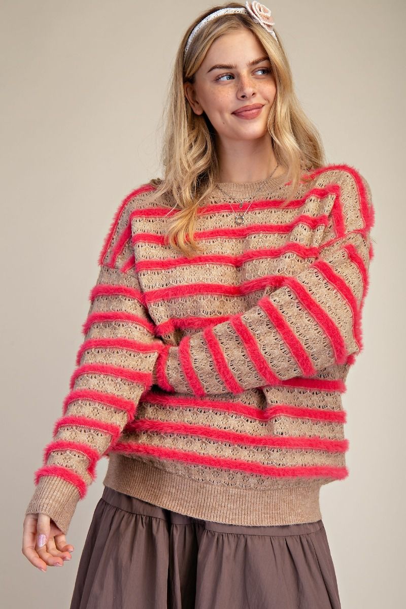 Stripe Pattern Knitted Sweater