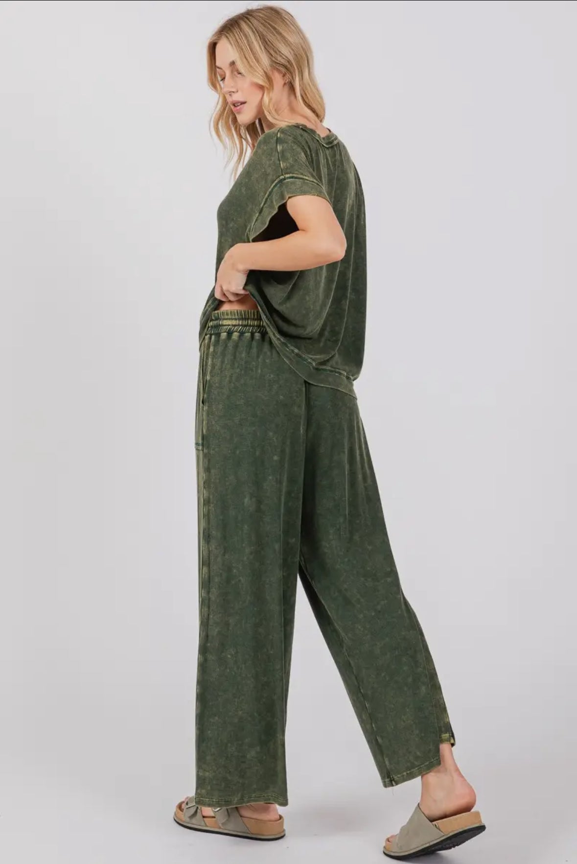 Mineral Washed Top and Pants Rib Set (each piece sold separately)