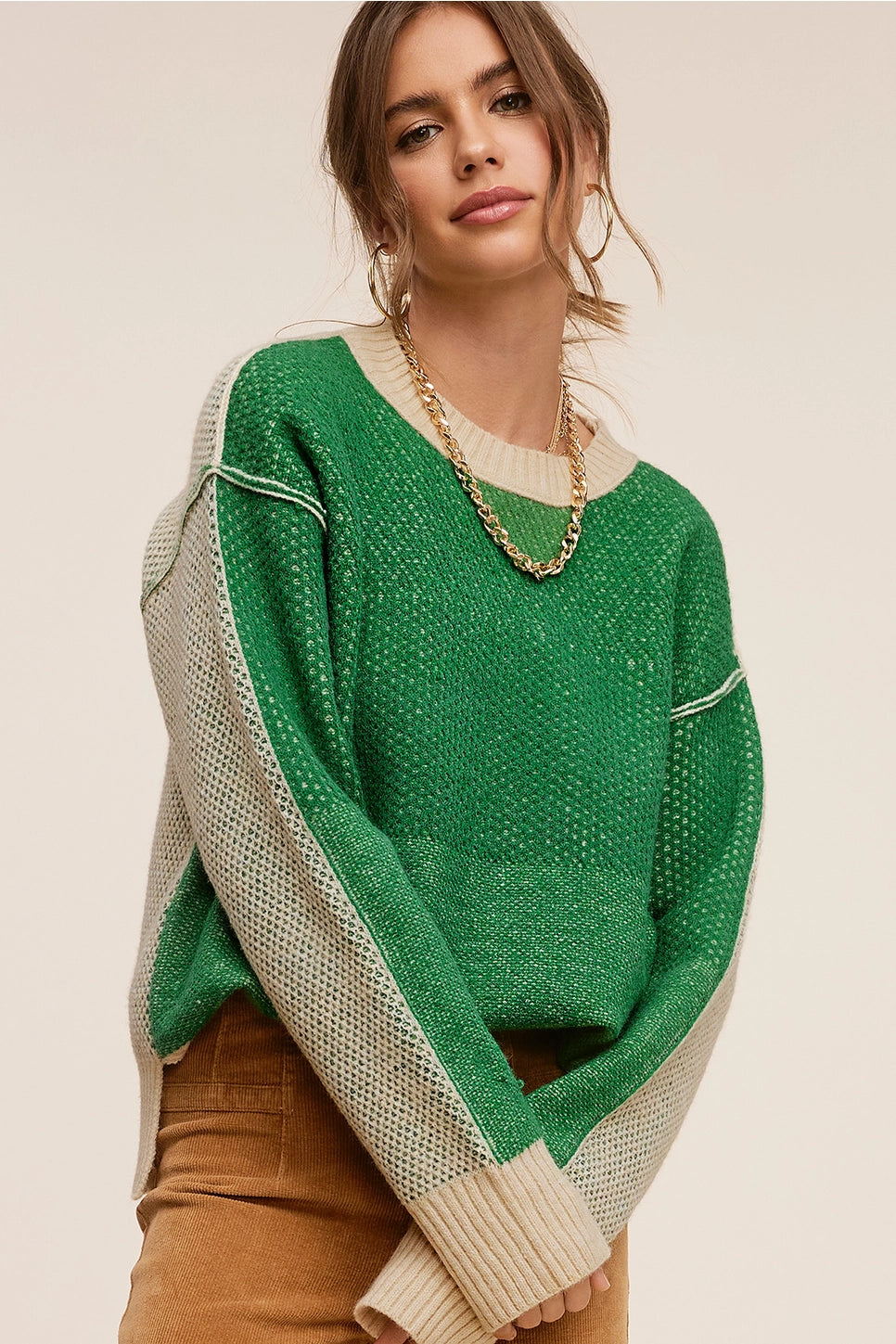 Textured Round Neck Sweater