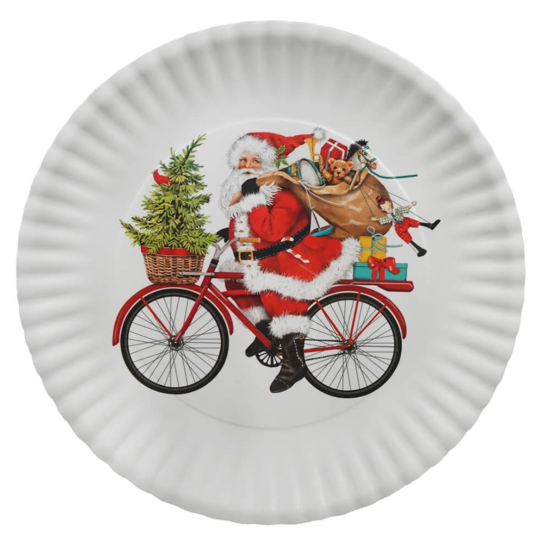 Santa Bike Melamine Platter