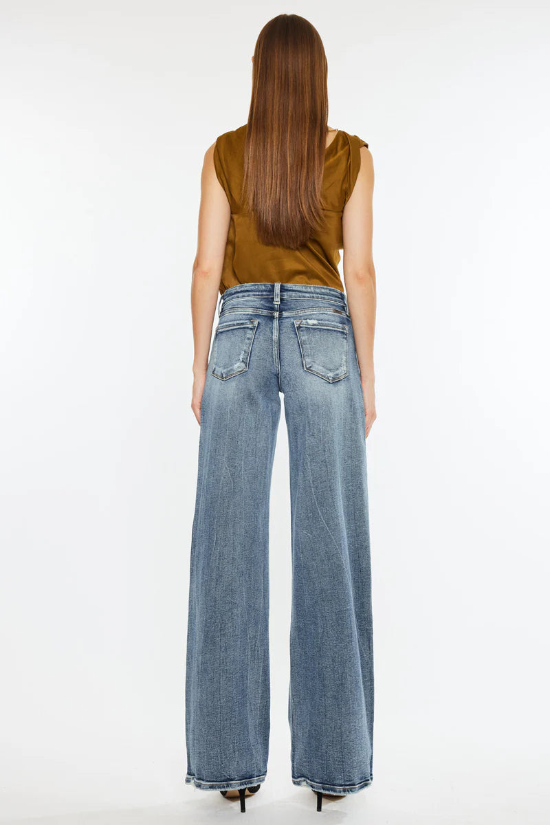 Mid Rise Wide Leg Jeans