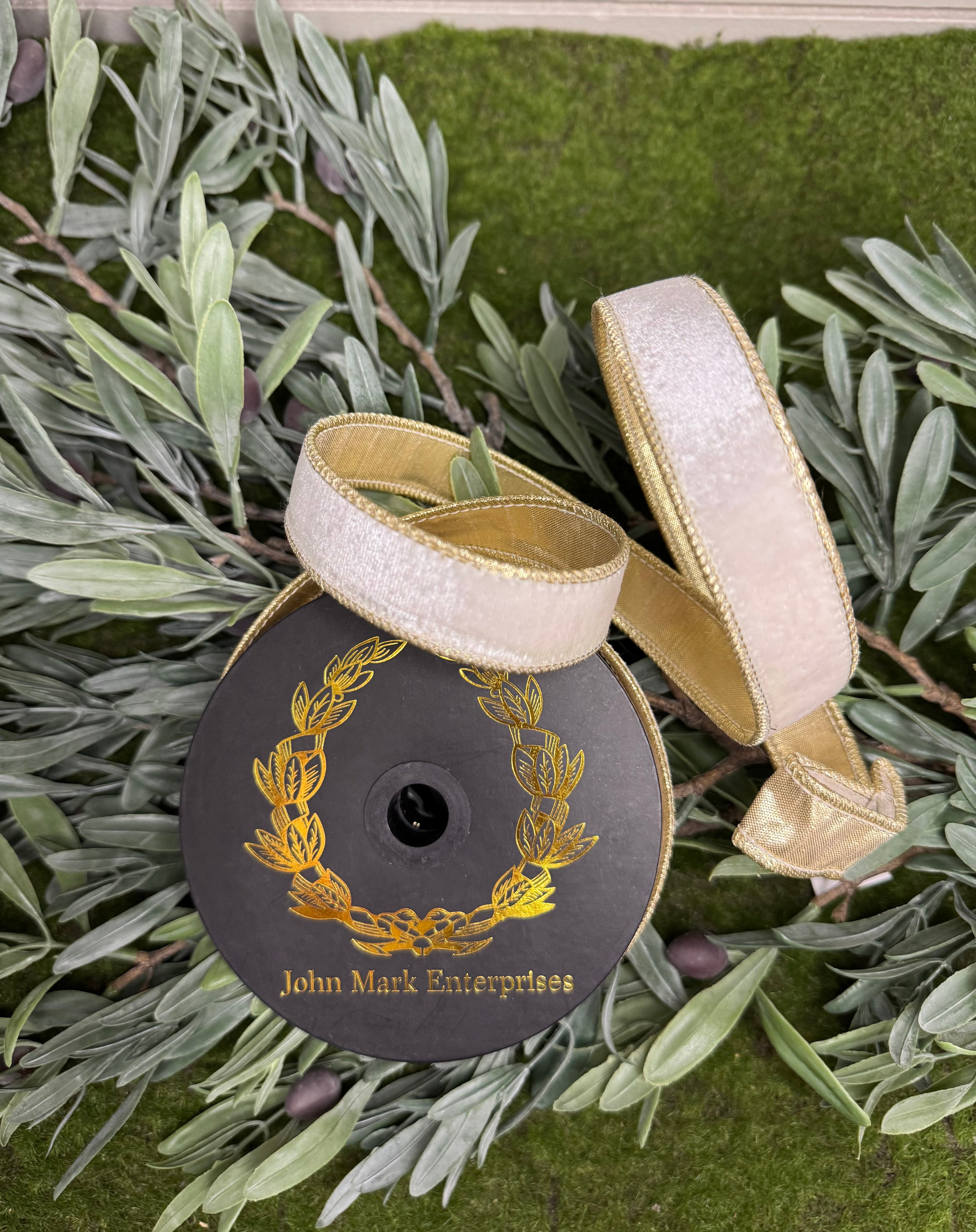 JME 1’’ White Velvet Metallic Ribbon – The Southernist