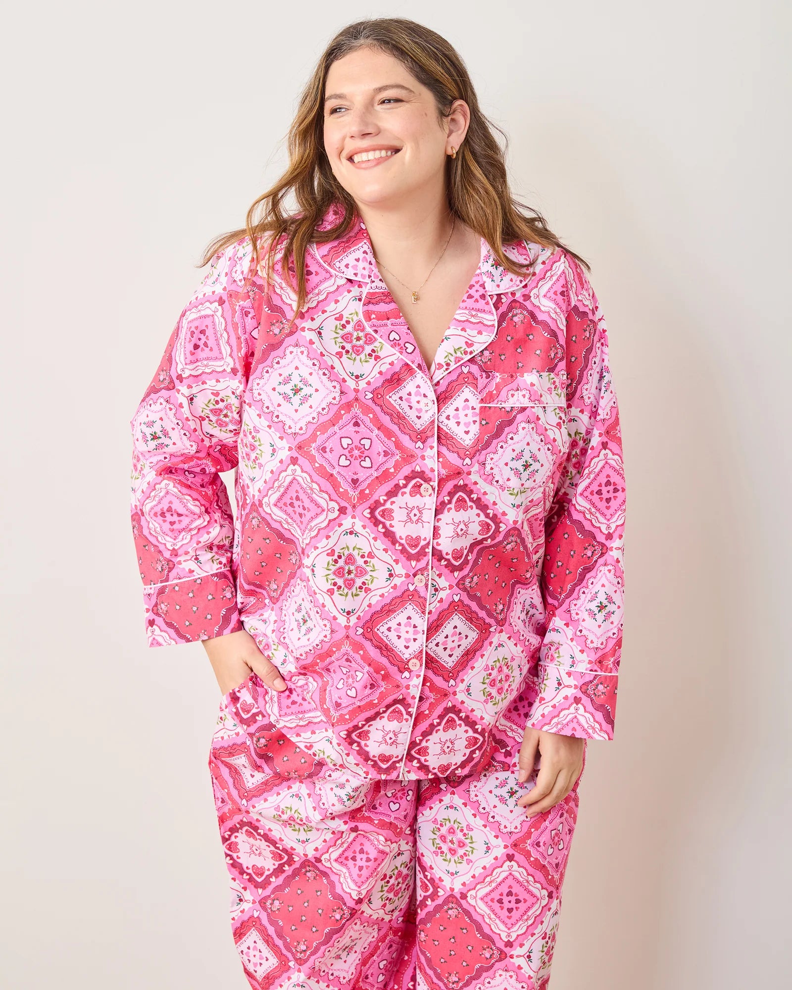 Tall Long PJ Set in Vintage Valentine (Top and Bottom sold separately)