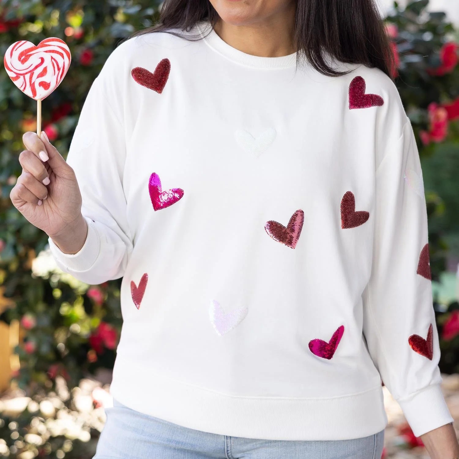 Sequined Heart Sweatshirt