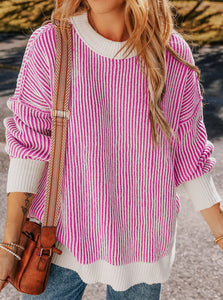 Striped Trim Sweater