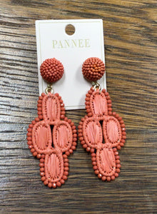 Wander Rust Beaded Statement Earrings