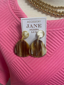 Honey Teardrop Horn Earrings