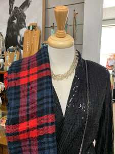 Plaid Red and Blue Scarf