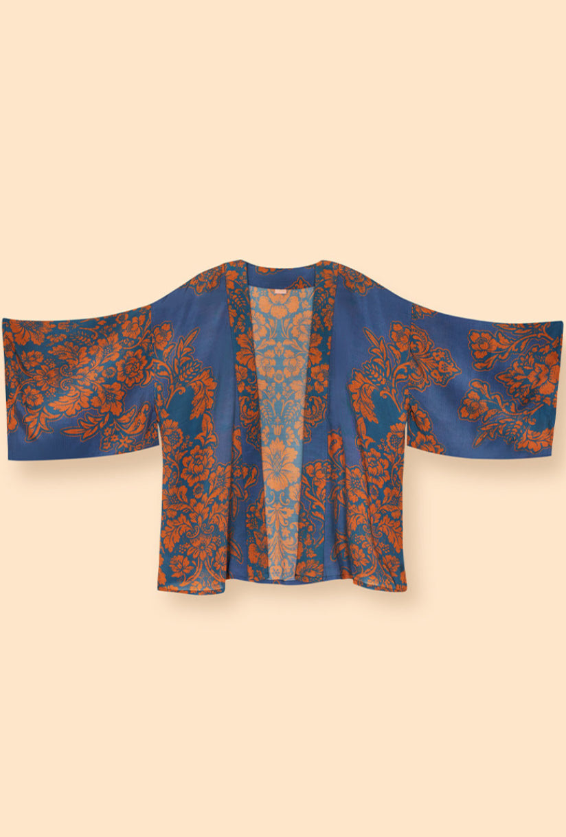 Denim Tapestry Kimono Jacket