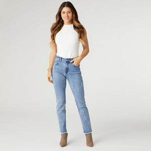 Everstretch Straight Jeans with Raw Bottom