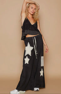 Star Patched Adjustable Pants