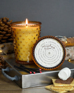 Cedarwood Bonfire Hobnail Glass Candle