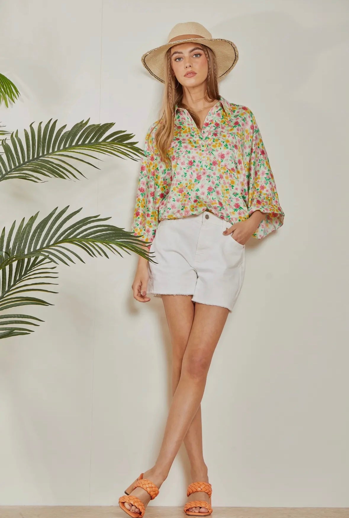 Satin Floral Blouse