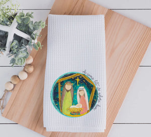 Oh Come Let Us Adore Him Tea Towel
