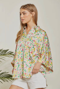 Satin Floral Blouse