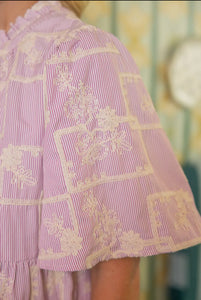 Embroidered Tiered Woven Dress