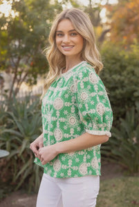 Embroidered Cotton Fringe Top