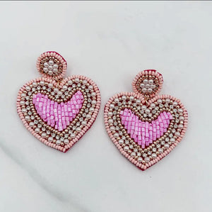 Lovely Pink Heart Earrings