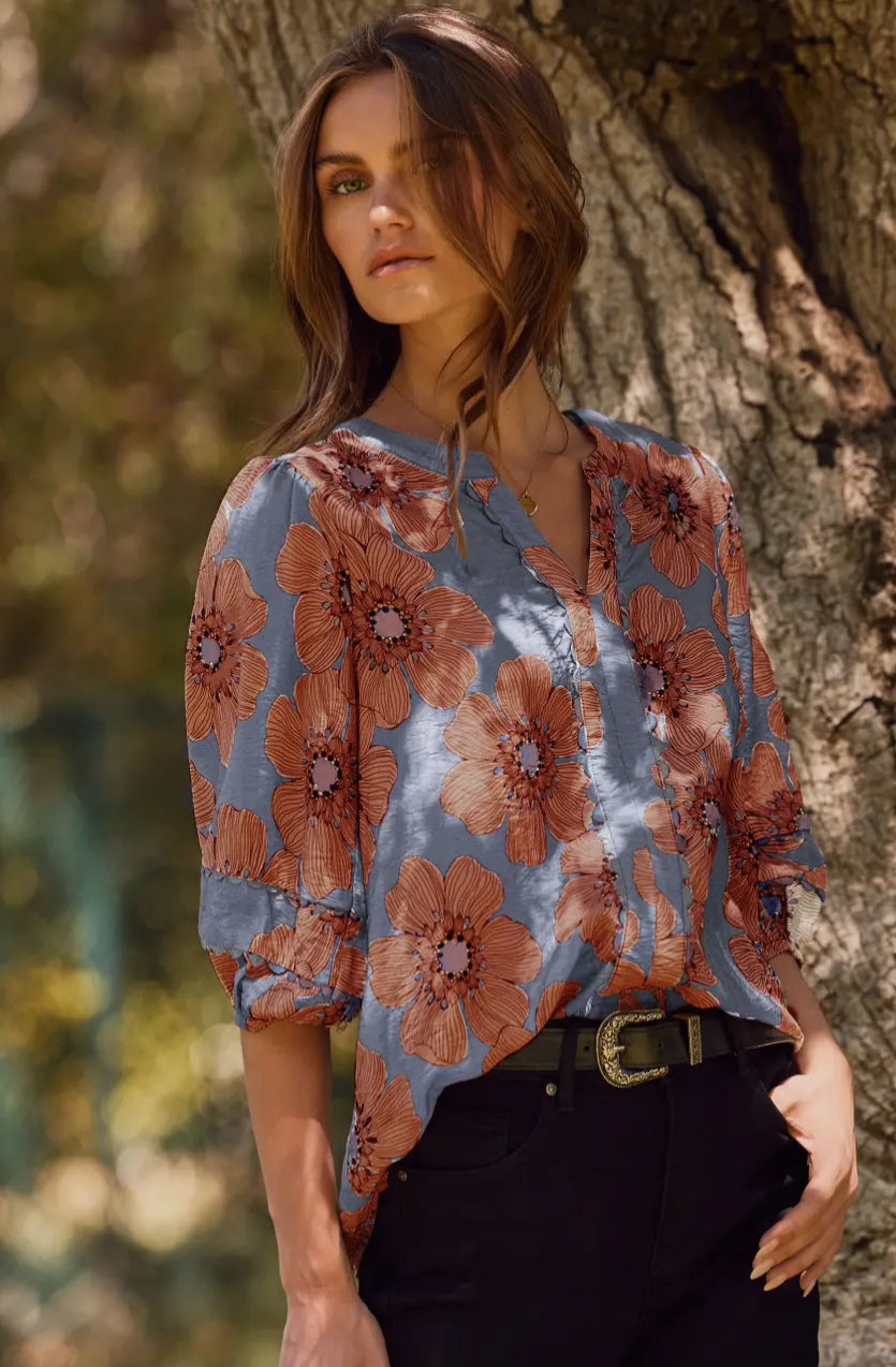 Floral Sleeve Blouse